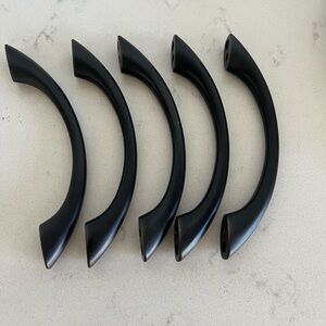 Set of 12 Used Rubbed Bronze Curved Cabinet/Drawer Handles